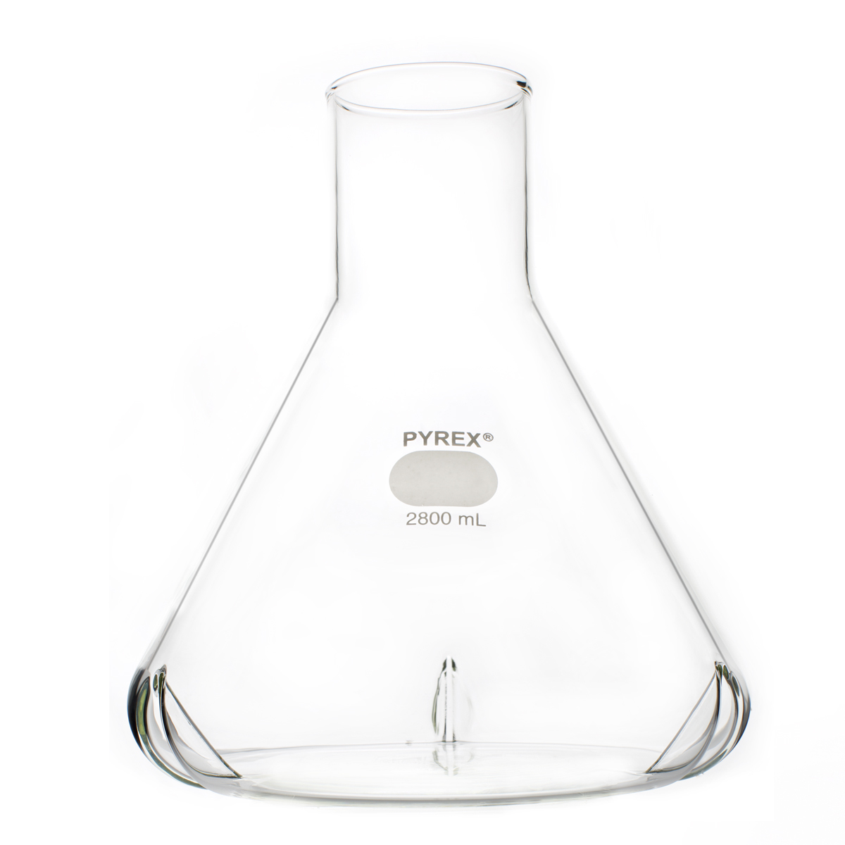 PYREX 2800mL Fernbach-Style Culture Flask with Baffles and Delong-Style Neck