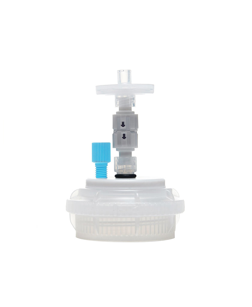ChromCap™ 300 HPLC Solvent Reservoir VersaCap® GL45 System with Class VI PTFE Adapter & Safety Air Inlet Valve, Cap-Only, One (1x) Ports 3.2 mm (1/8") or 1.6 mm (1/16") OD Tubing , 1/EA