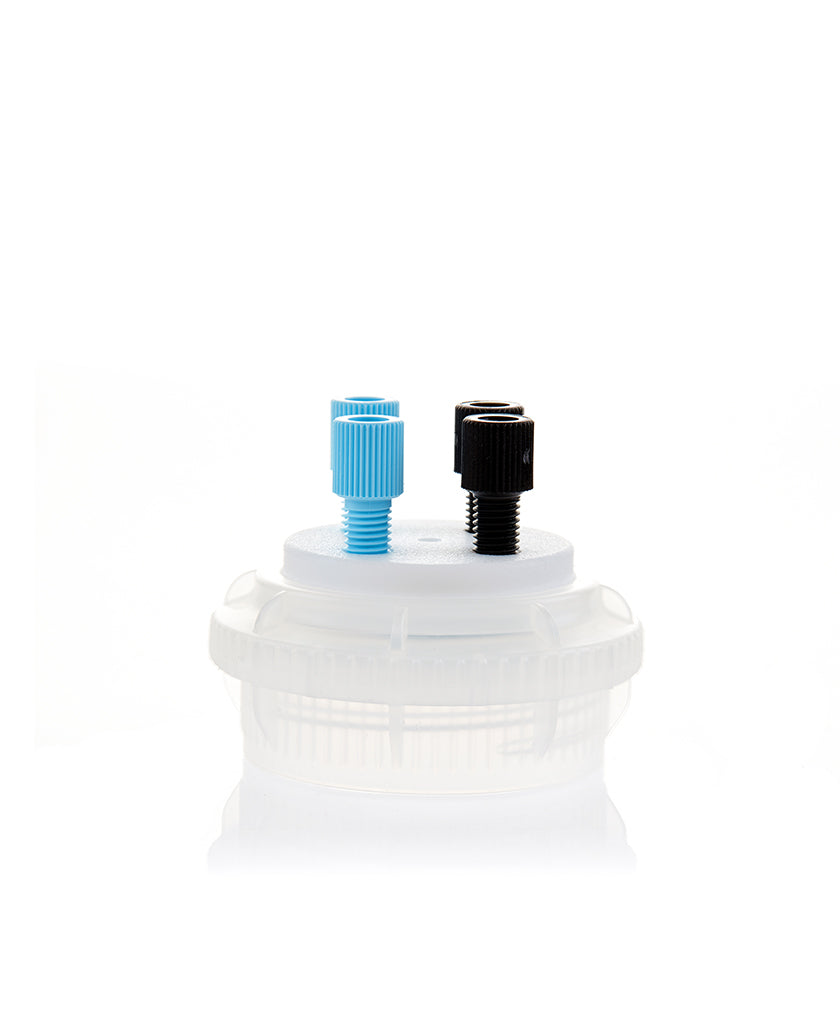 ChromCap™ 100 HPLC Cap Assy, GL45, Adapter w Vent Hole, Four (4x) Ports3.2mm (1/8") or 1.6 mm (1/16"), OD Tubing, 1/EA