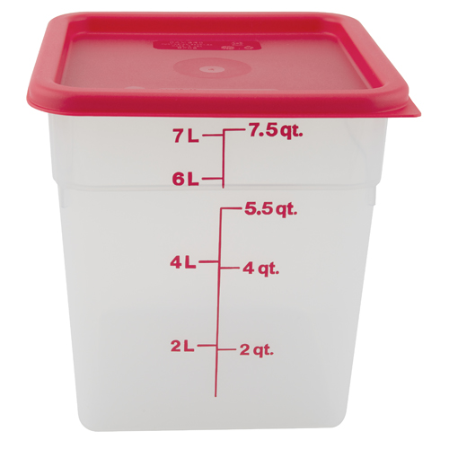 Container Square w Lid, PP 8Qt, 6/CS