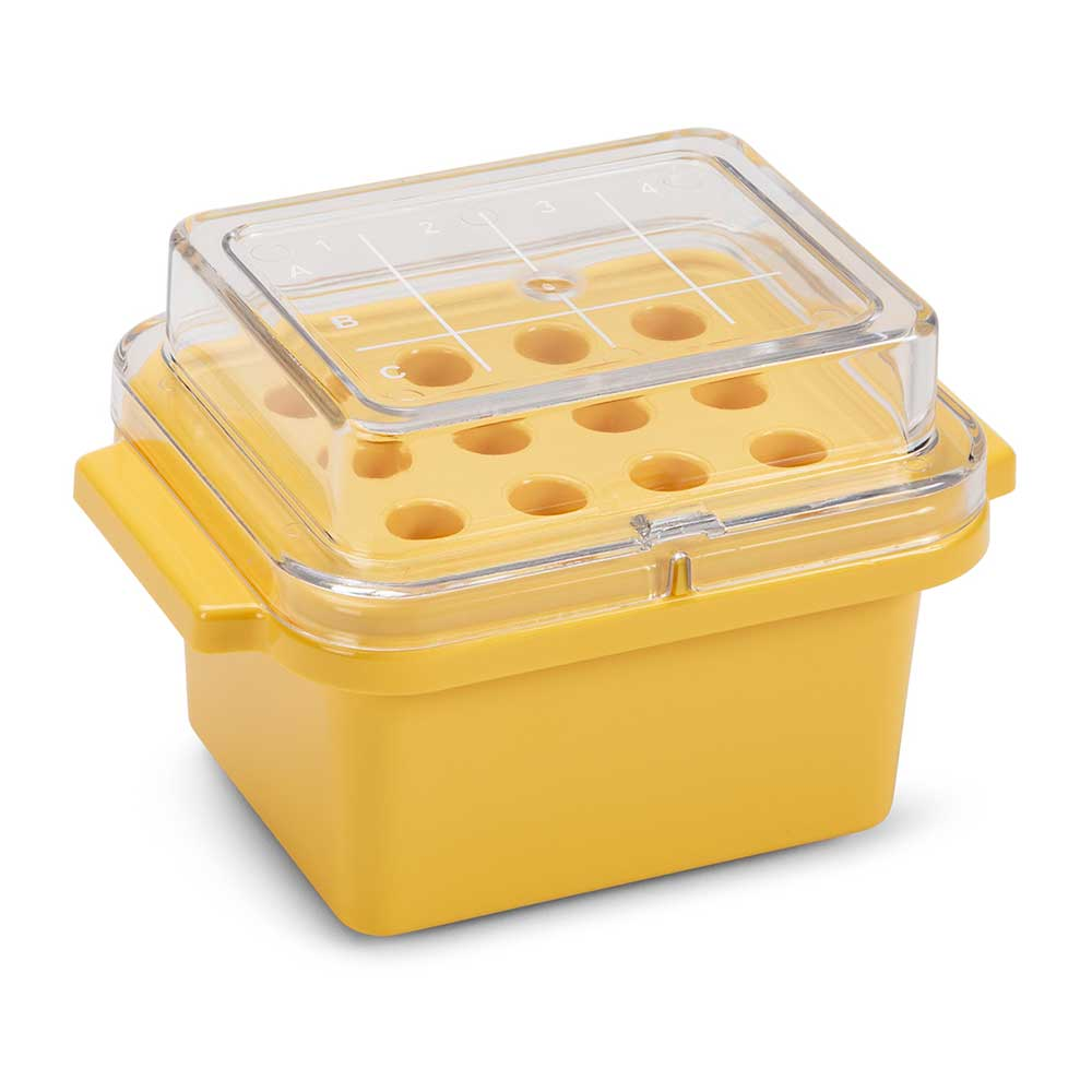 CryoCool Mini Cooler, -20C, 12-Place (3x4) for 1.5mL Tubes, Yellow