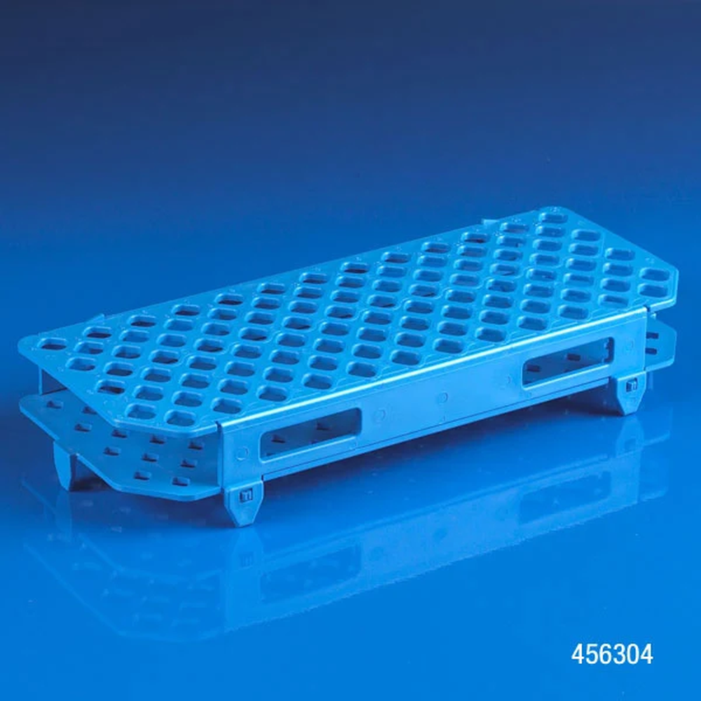 Snap-N-Rack Tube Rack for 1.5mL and 2.0mL Microcentrifuge Tube, 100-Place, PP, Blue - CS/20