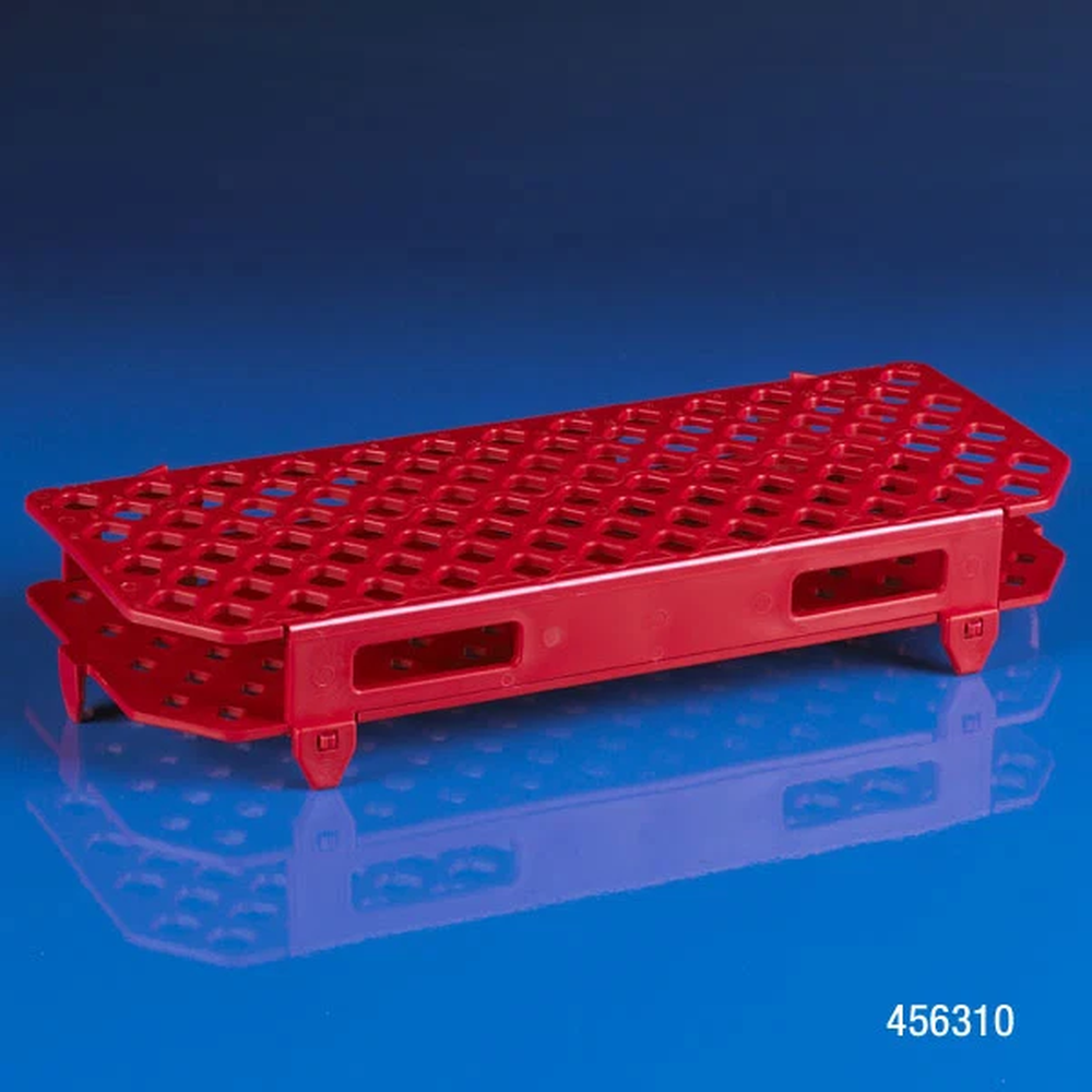 Snap-N-Rack Tube Rack for 1.5mL and 2.0mL Microcentrifuge Tube, 100-Place, PP, Red - CS/20