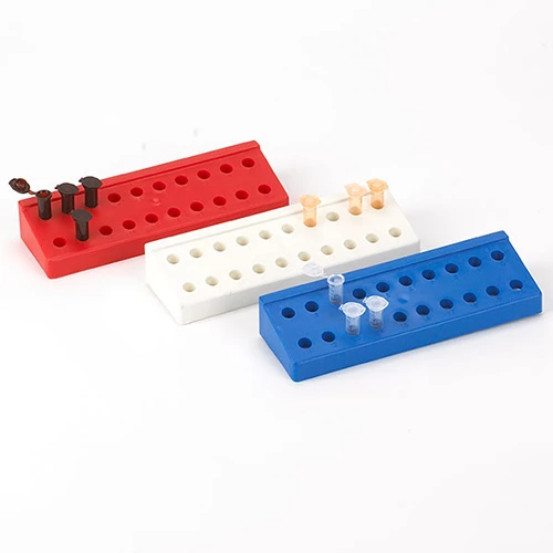 Rack for 1.5mL and 2.0mL Microcentrifuge Tubes, Reinforced PP, 20-Place, White - CS/6