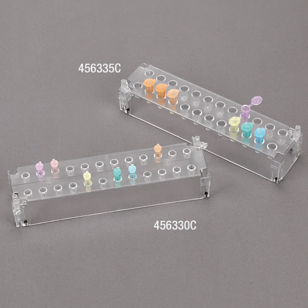 Rack for 1.5mL and 2.0mL Microcentrifuge Tubes, Stackable, Polycarbonate (PC), 24-Place, Green - CS/8