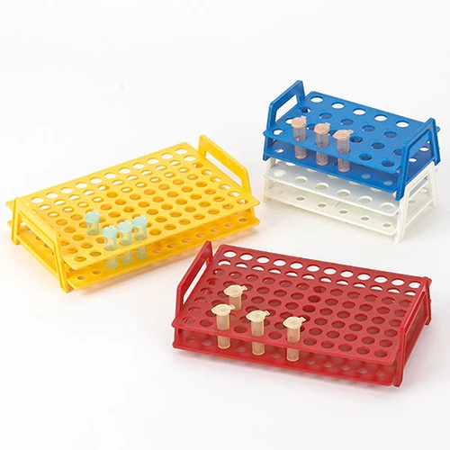 Wireless MicroTube Rack with Handles for 1.5mL and 2.0mL Microcentrifuge Tubes, 24-Place, Blue - CS/8