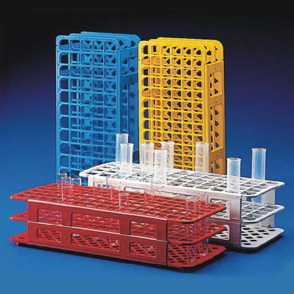 Snap-N-Rack Tube Rack for 12mm and 13mm Tubes, 90-Place, PP, White - CS/50