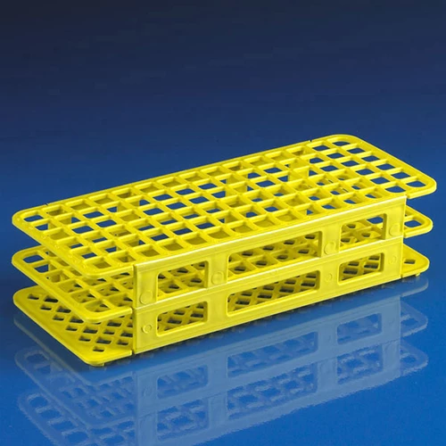 Snap-N-Rack Tube Rack for 12mm and 13mm Tubes, 90-Place, PP, Yellow - CS/50
