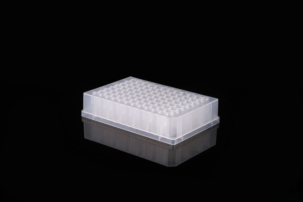 0.5ml 96-Well Deep Well Plate, V-Bottom,Round, sterile, 5/pk, 50/cs