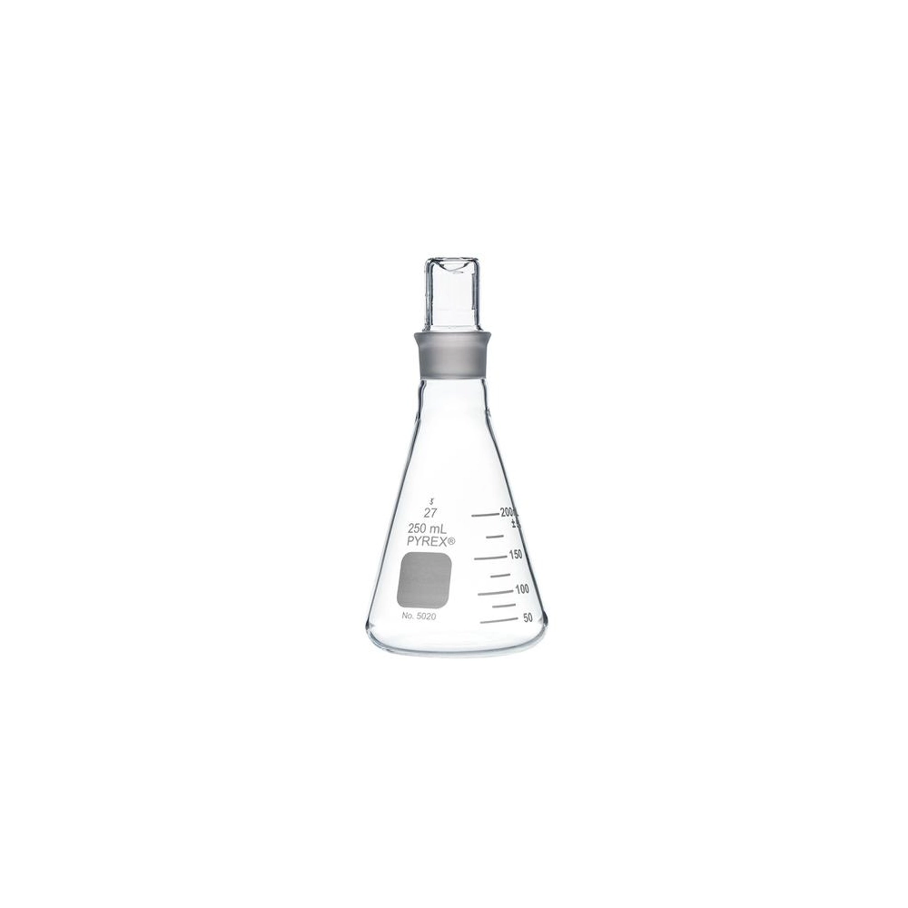PYREX 250mL Narrow Mouth Erlenmeyer Flask with PYREX Standard Taper Stopper