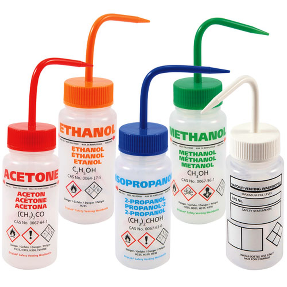 Washbottle GHS WM Isoprop, LDPE 500mL, 5/CS