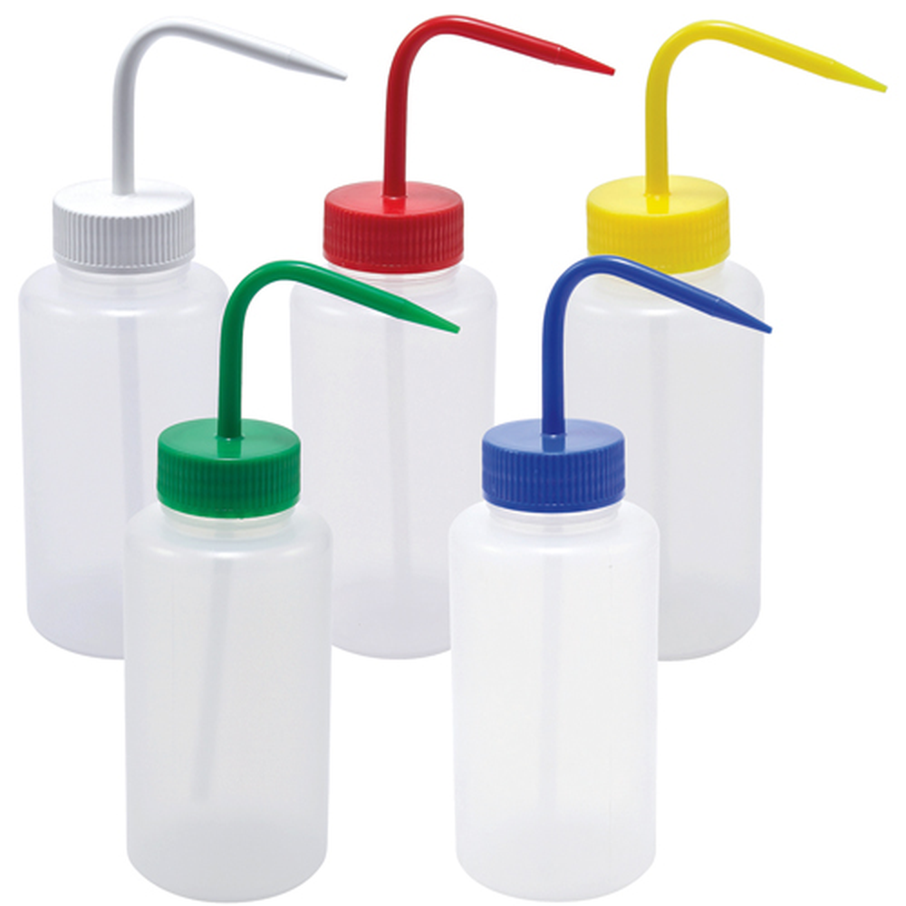 Washbottle WM Yellow Cap, LDPE 500mL, 5/CS