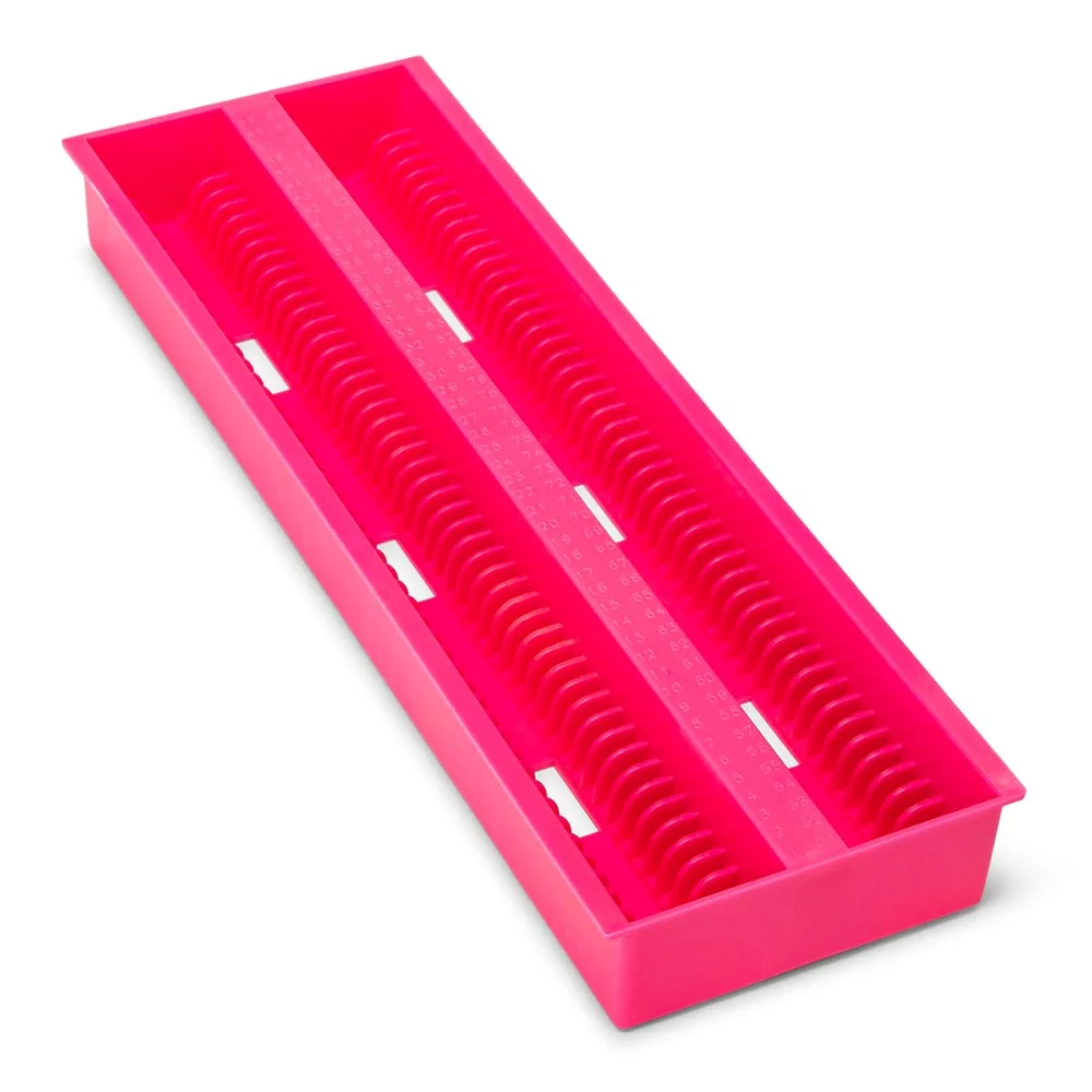 Slide Draining Tray, 100-Place for up to 200 Slides, ABS, Pink, 12/Unit