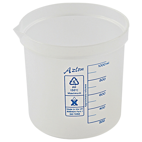 Beaker Square Grad, PP 1000mL, 5/CS