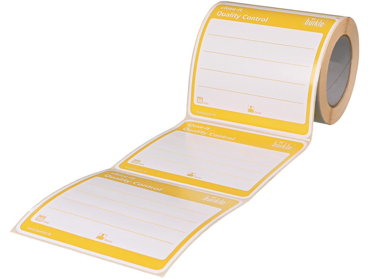 close-it maxi control seal, 150x150 mm, yellow