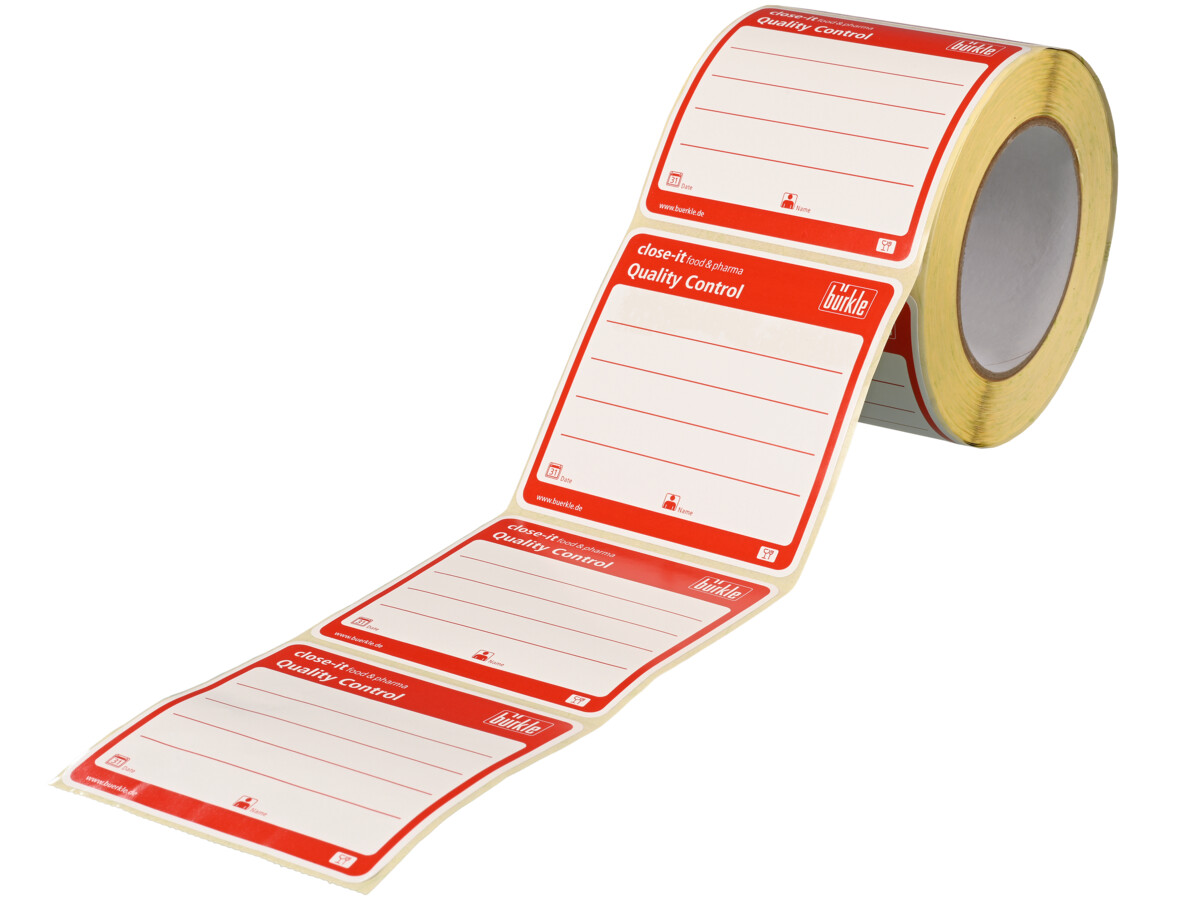 close-it food & pharma control seal, 95x95 mm, red