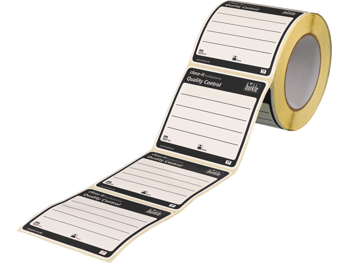 close-it food & pharma control seal, 95x95mm,black