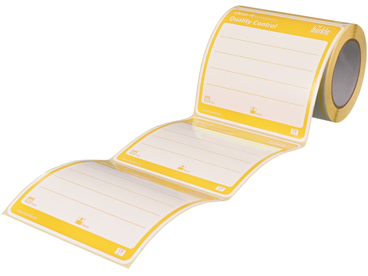 close-it food & pharma maxi seal, 150x150mm,yellow
