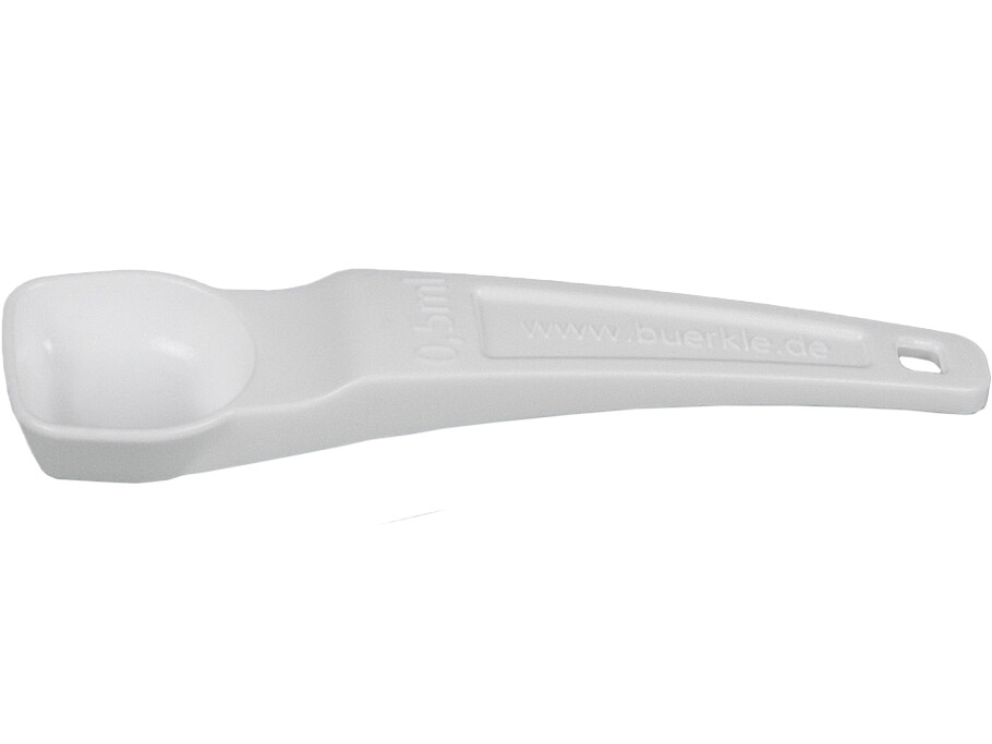 Dosing spoons 0.5 ml, PS, white, sterile