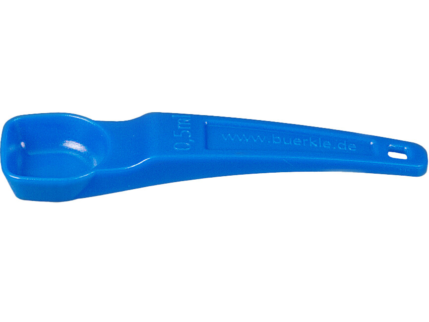 Measuring spoons 0.5 ml, PS, blue, sterile