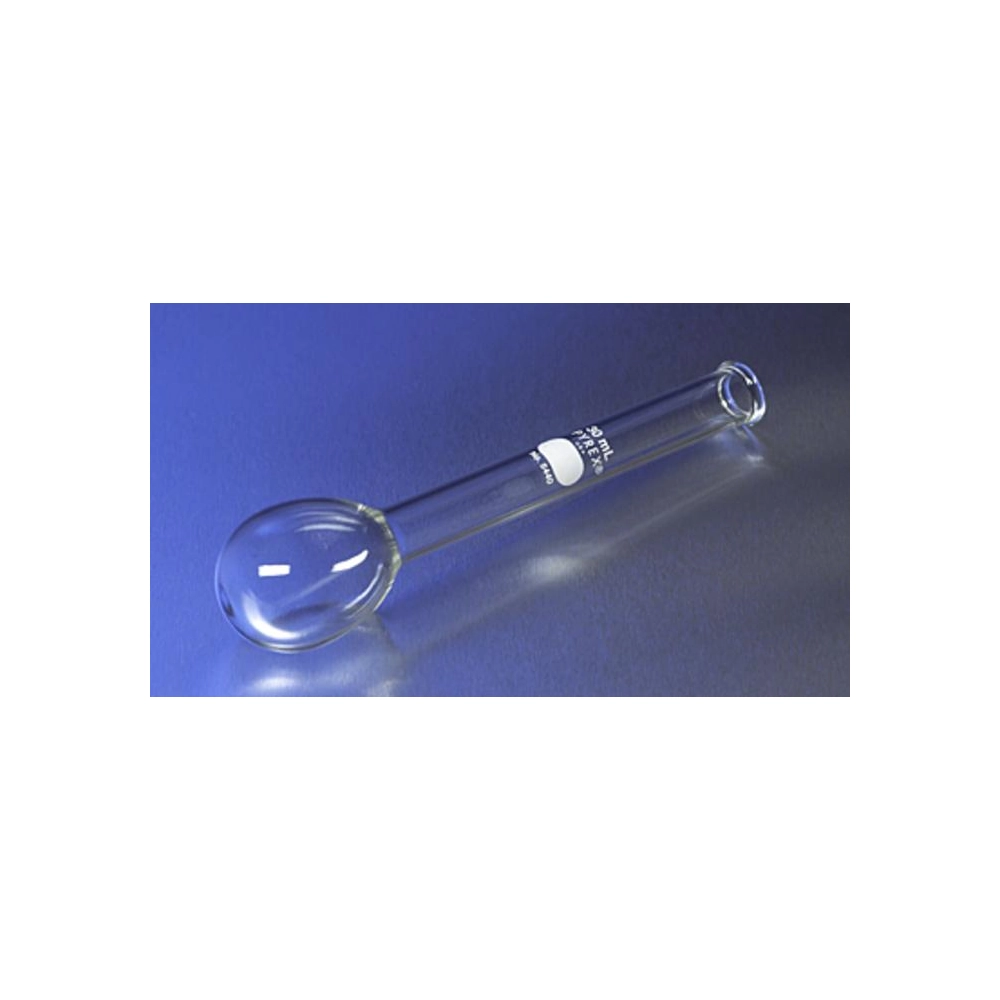 PYREX 30mL Round Bottom Micro Kjeldahl Flask with Long Neck