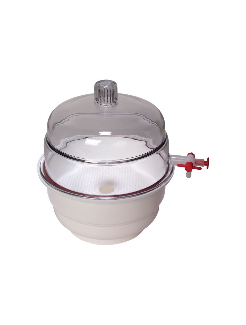 Desiccator, Vacuum, White Base, Pp/Pc, 8"