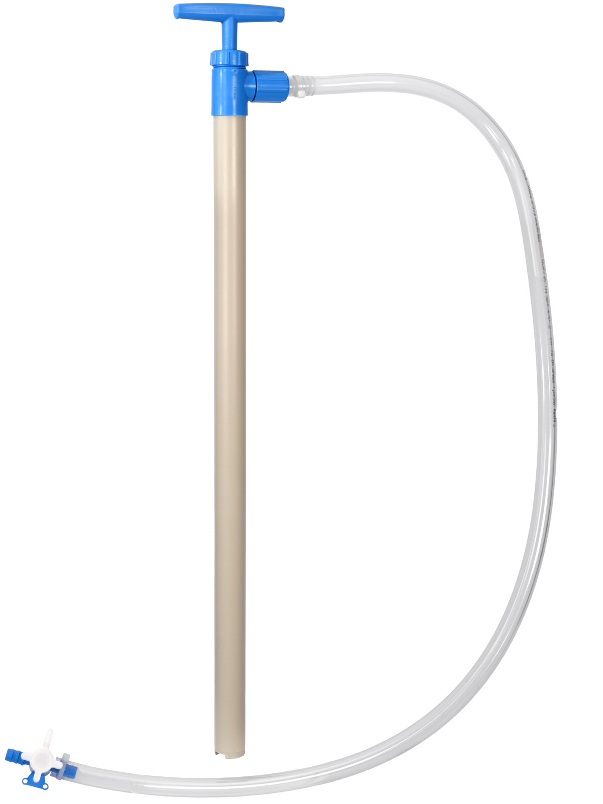 PP barrel pump w/discharge hose/stopcock, 65 cm