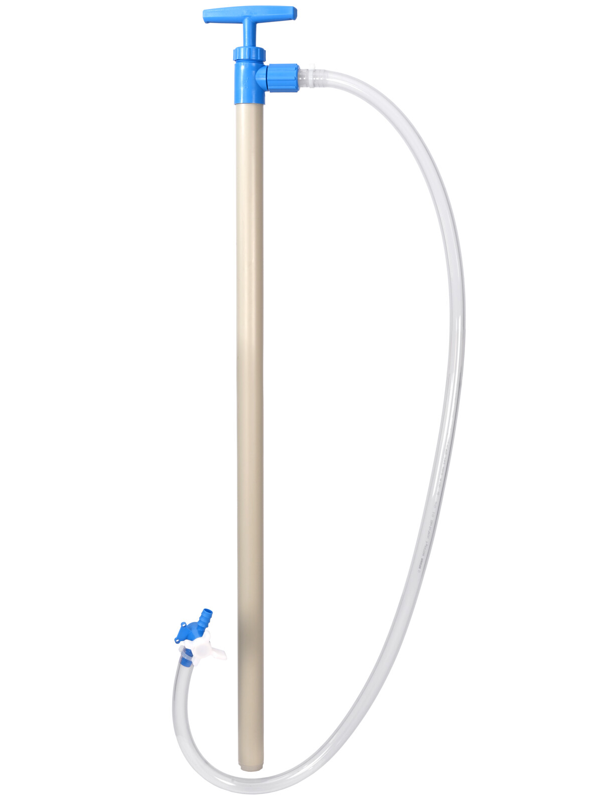 PP barrel pump w/discharge hose/stopcock, 80 cm