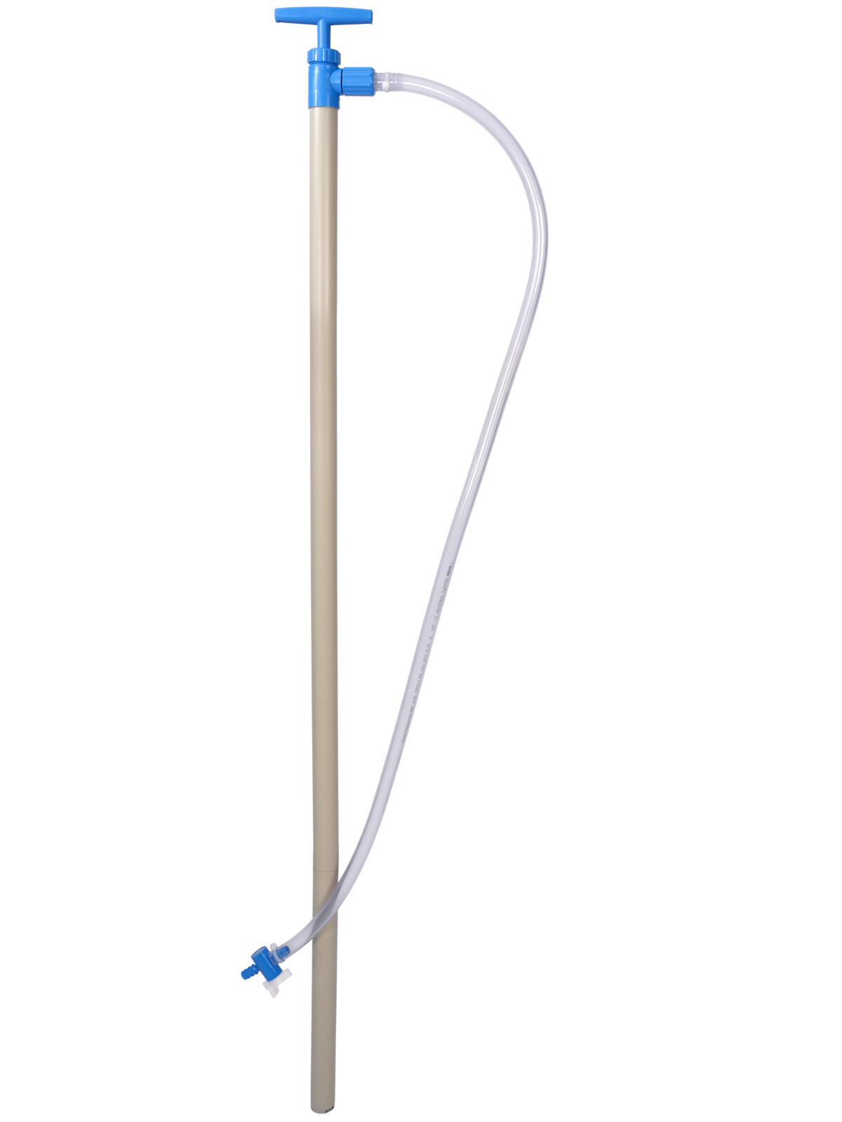 PP barrel pump w/discharge hose/stopcock, 125 cm