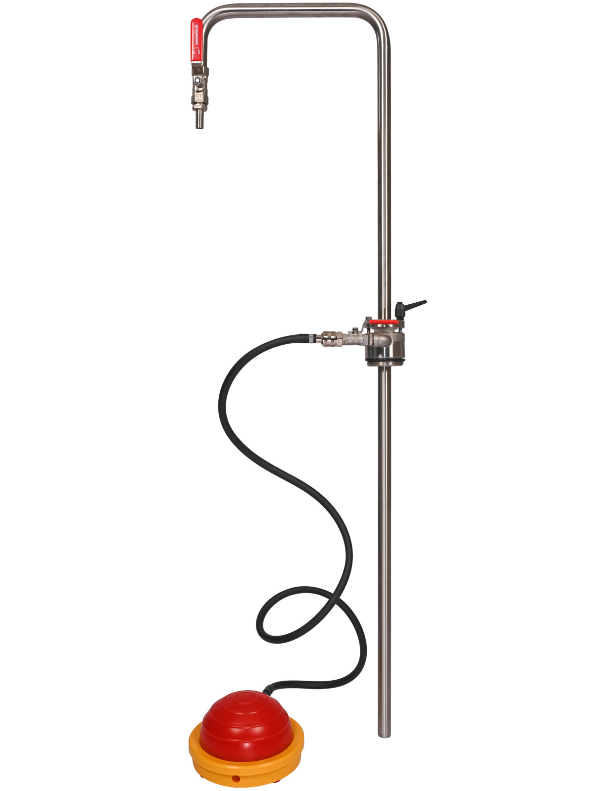 Solvent pump foot operated w/ discharge tube, 95cm