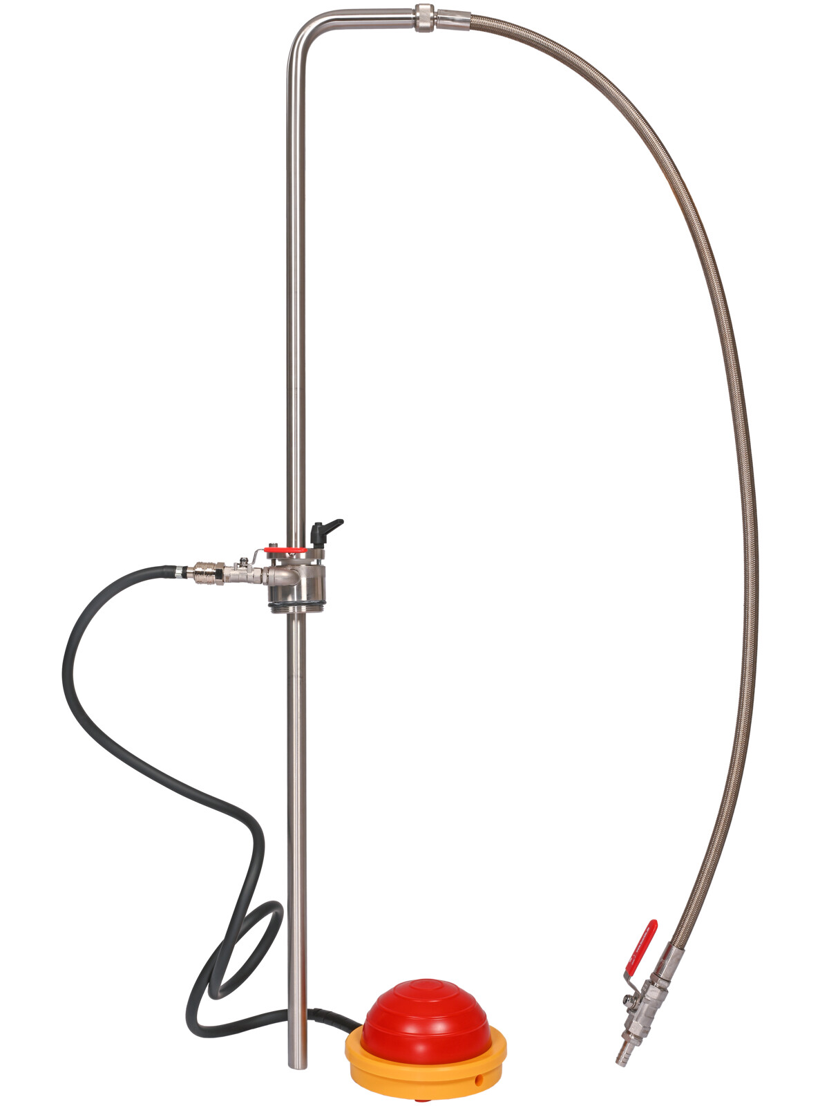 Solvent pump foot operated w/ d. hose/stopc., 95cm