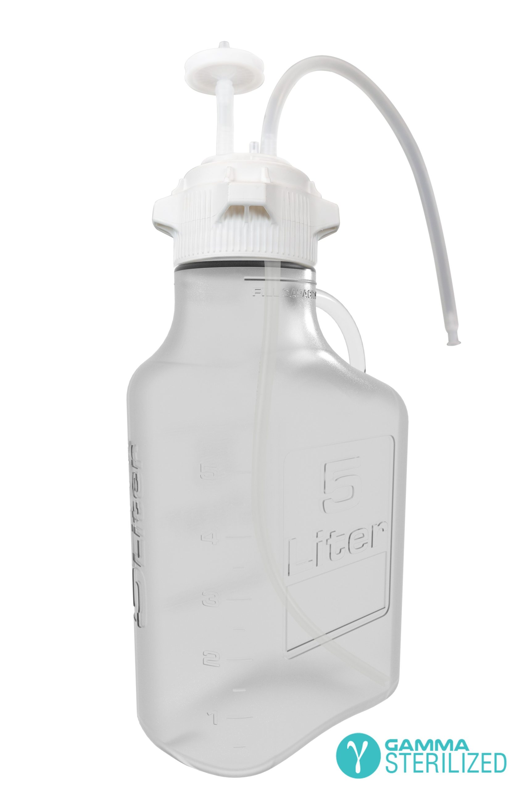 EZBio® Single Use Carboy Assembly, 10 L (2.5 Gal) Gamma Sterilized PETG Carboy for Aseptic Transfer and Sterile Storage with VersaCap 83B (83 mm), Vent and 1/4 in ID TPE Dip Tube, 1/EA
