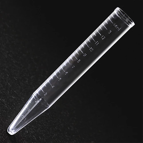 Centrifuge Tube, 15mL, PS, Molded Graduations, with Separate Natural Plug Cap