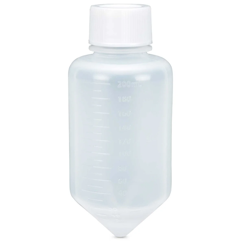 Centrifuge Tube, 225mL Large Volume, Attached White Screw Cap, PP, 6/Bag - CS/48