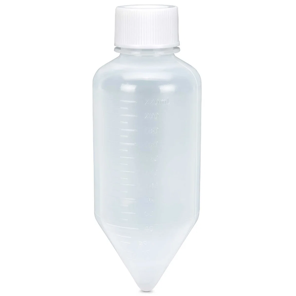 Centrifuge Tube, 250mL Large Volume, Attached White Screw Cap, PP, 6/Bag - CS/48