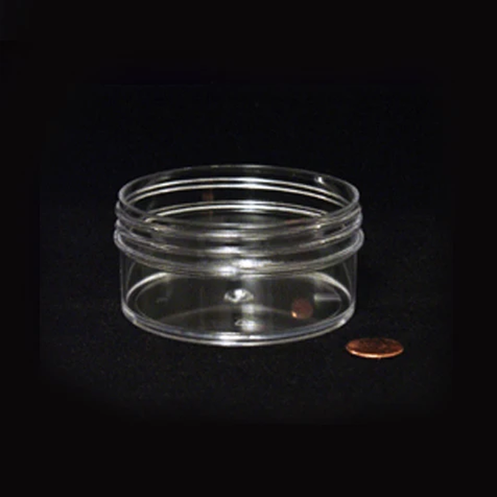 Jar, Wide Mouth, 120mL (4oz), PS, 89mm Opening, 3 3/16 x 1 3/8" (Screw Cap Packaged Separately)