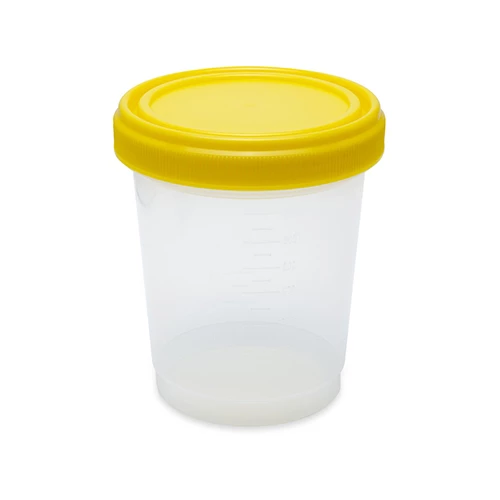 Container: Histology, 1000mL (32oz), PP, Graduated, with Separate Yellow Screwcap