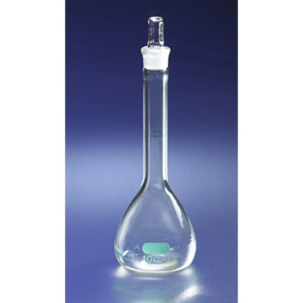 PYREXPLUS Coated 250mL Class A Volumetric Flask with Glass Standard Taper Stopper