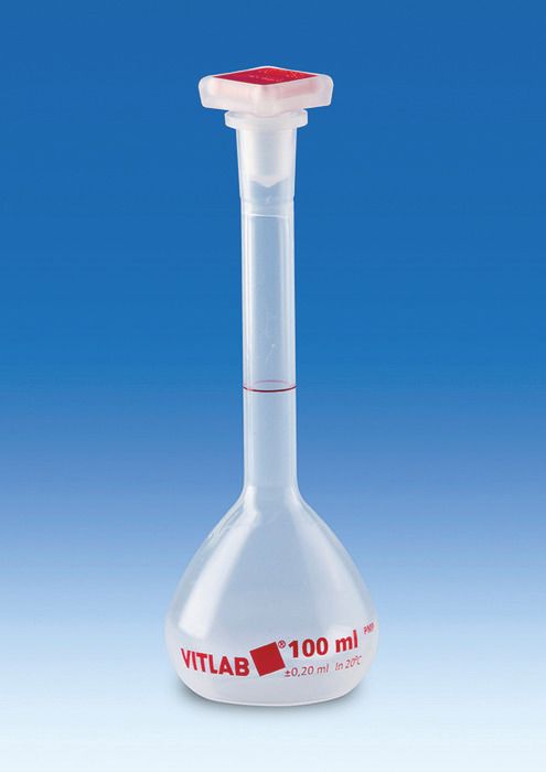 Volumetric Flask, PMP, Stopper, Class B, 500mL, pack of 2