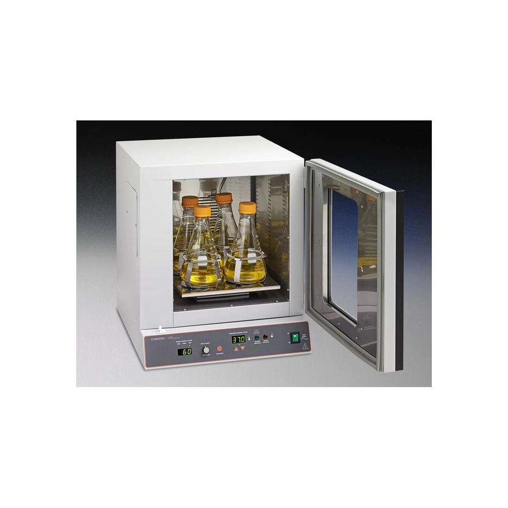 Corning LSEShaking Incubator, 49 Liters, 120V. One half and two full shelves are supplied with the incubator. Additional shelves and shaker platforms are sold separately.