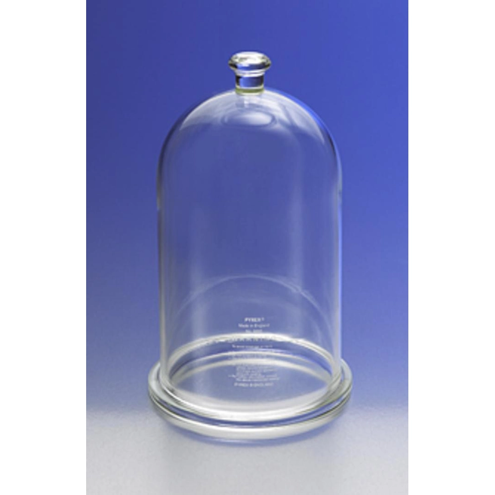 PYREX 222mm Diameter Bell Jar with Top Knob and Ground Flange