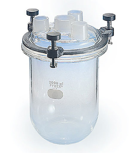 PYREX 1L Resin Reaction Kettles with Covers, Four-Neck Standard Taper Joints