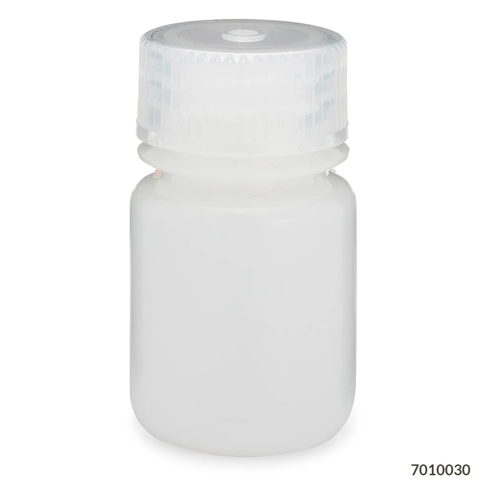 Bottle, Wide Mouth, HDPE Bottle, Attached PP Screw Cap, 30mL, 12/Pack - cs-72