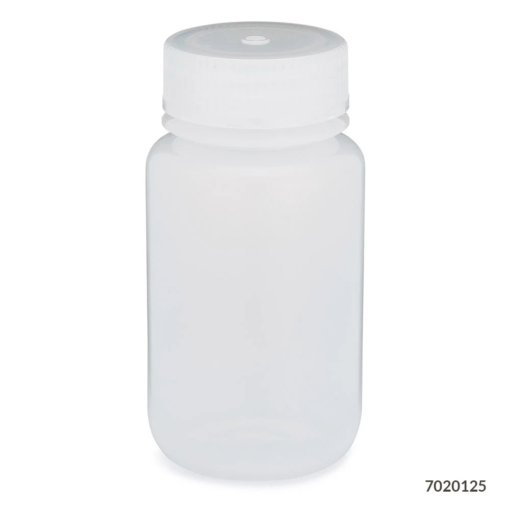 Bottle, Wide Mouth, LDPE Bottle, Attached PP Screw Cap, 125mL, 12/Pack - cs-72