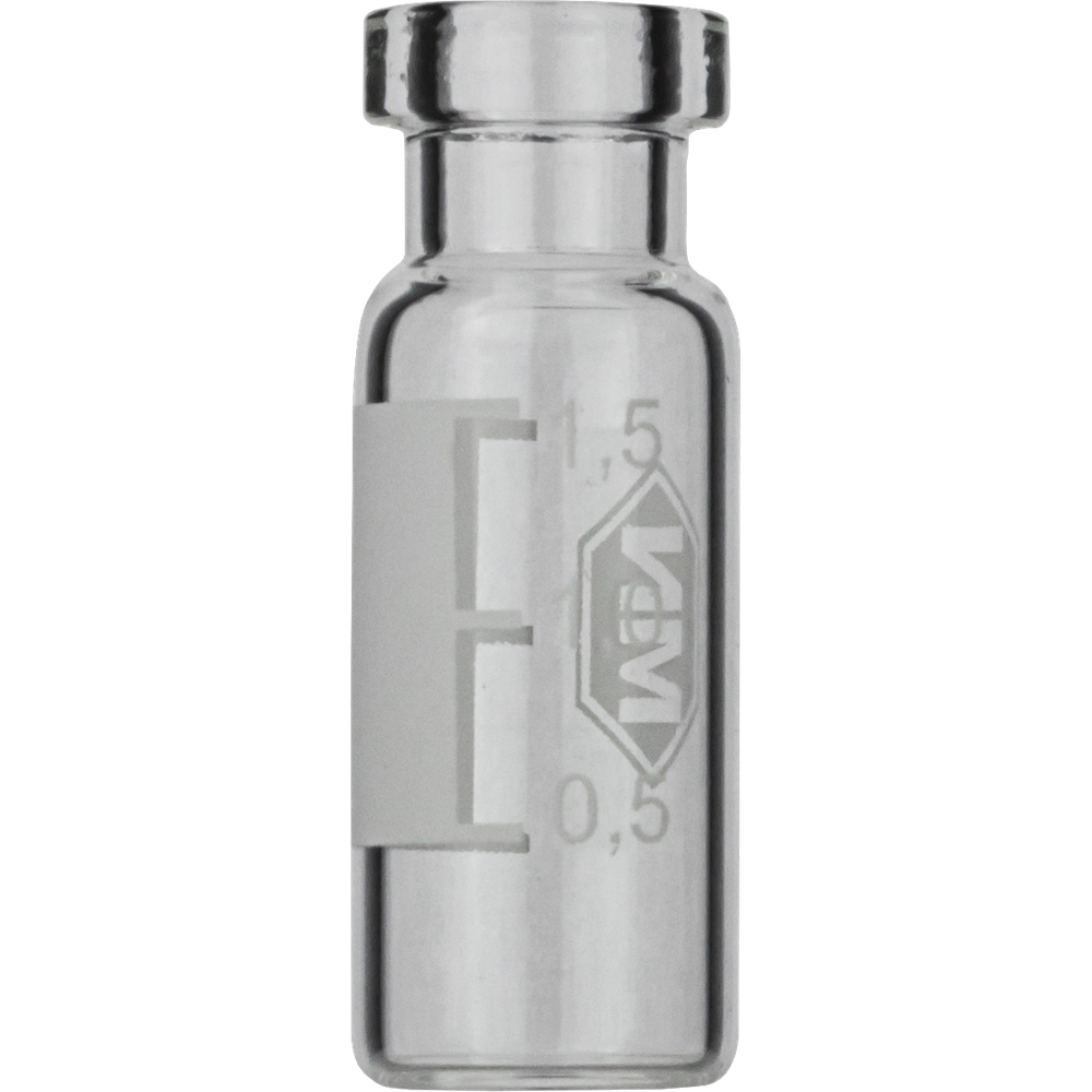 N11 Aluminium crimp cap, silver, center hole Natural Rubber/Butyl red-orange/TEF colorless