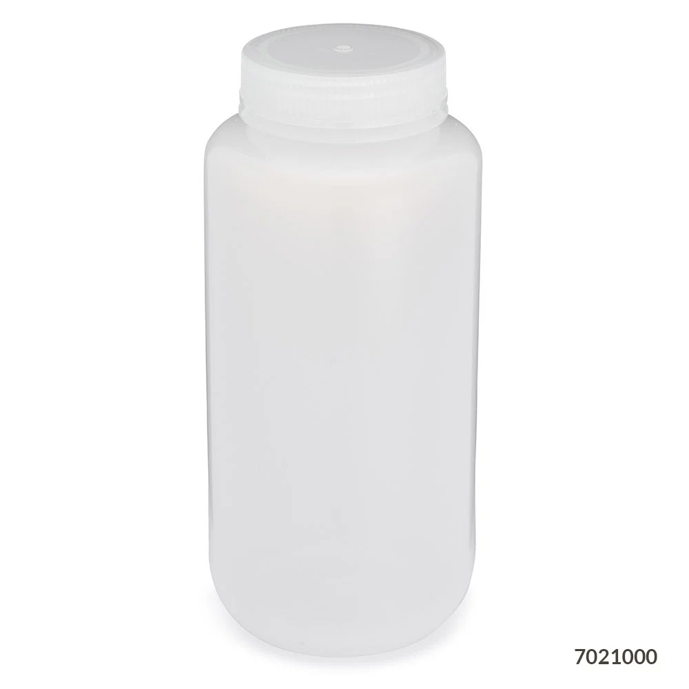 Bottle, Wide Mouth, LDPE Bottle, Attached PP Screw Cap, 1000mL, 12/Pack - CS/24