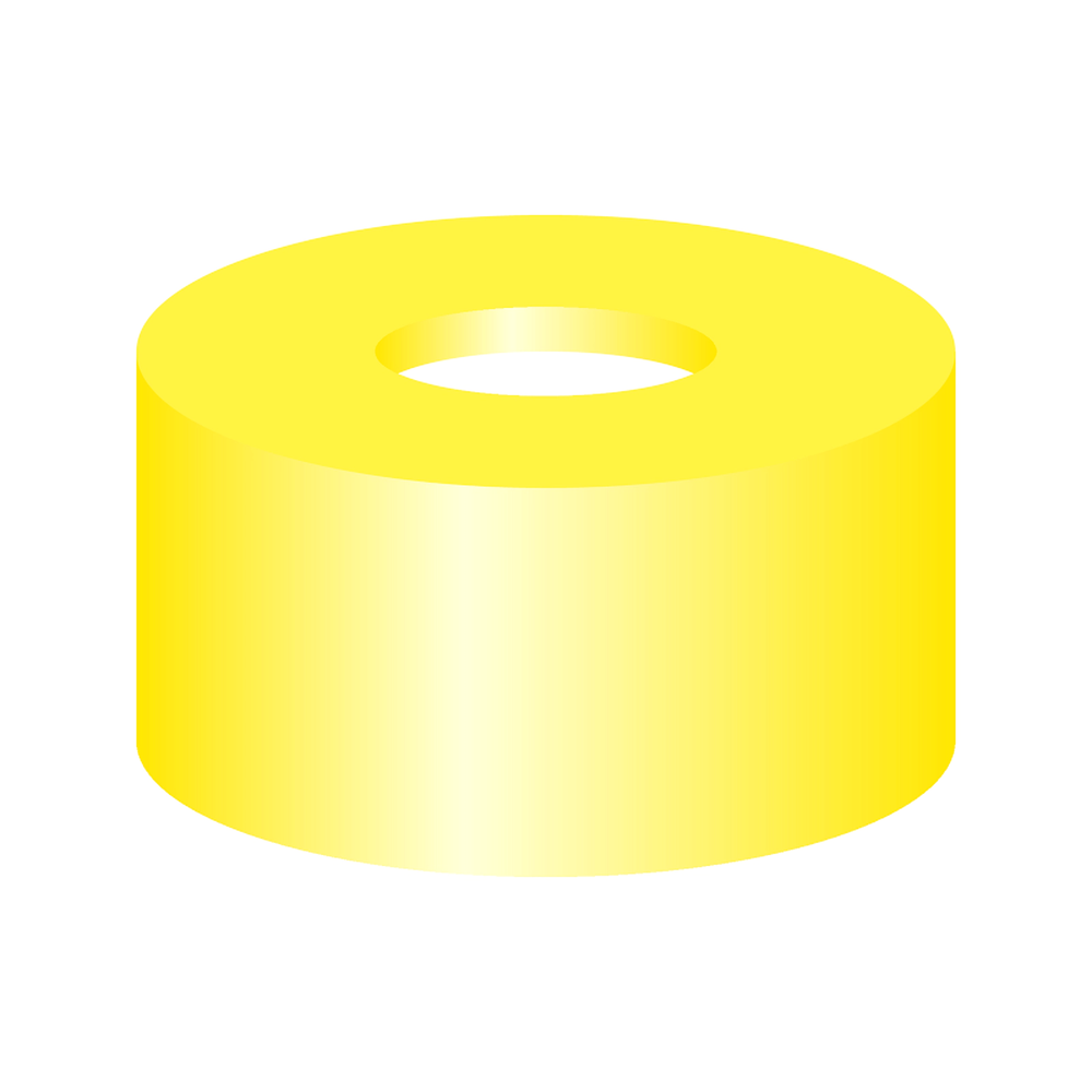 N11 PE snap ring cap, yellow, center hole Silicone white/PTFE red
