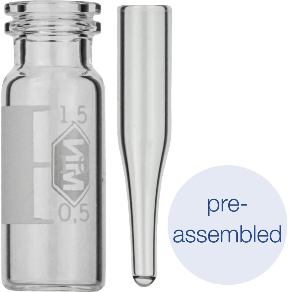 Pre-assembled vial-insert combination