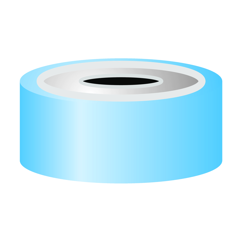 N20 bimetal crimp cap, blue/silver, center hole Silicone blue transparent/centrical PTFE-lamination