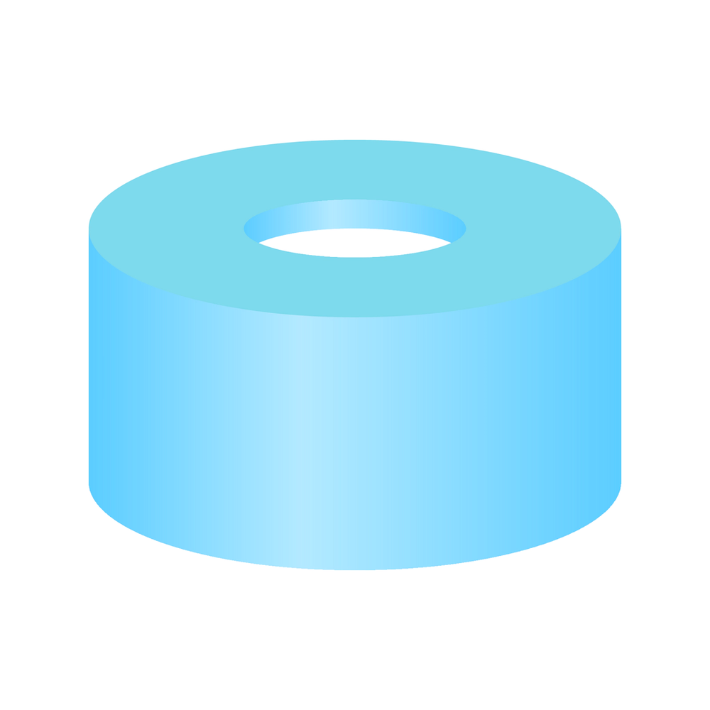 N11 PE snap ring cap, soft, light blue, center hole Silicone white/Polyimide orange